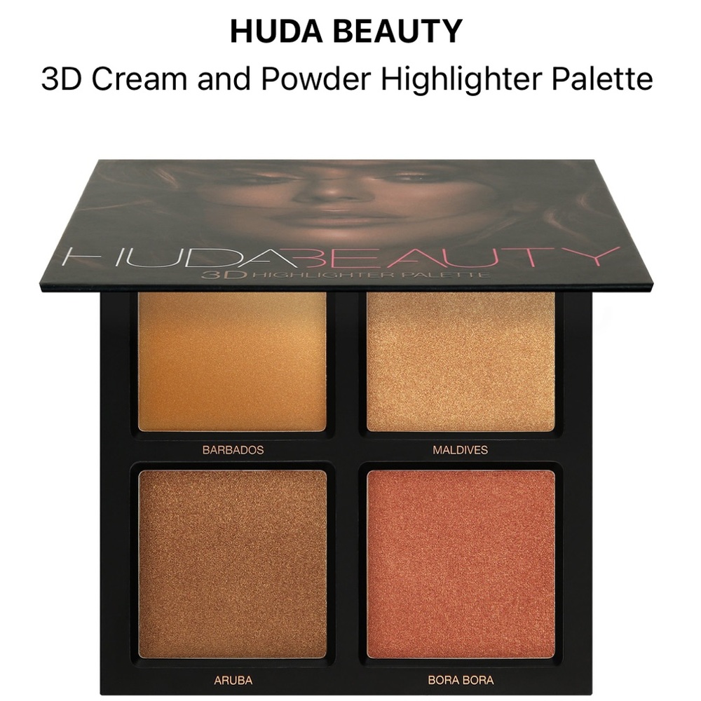 Huda beauty cream powder highlight palette